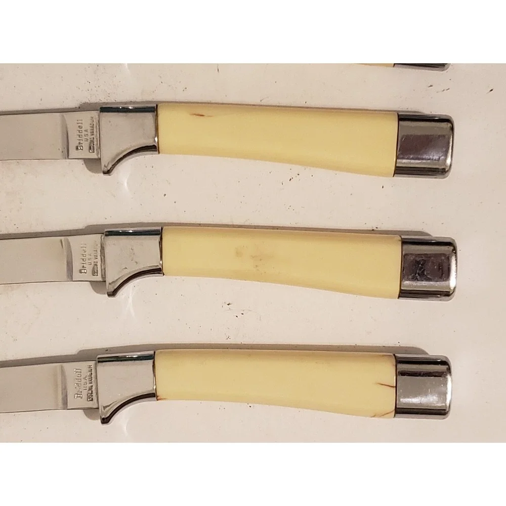 Briddell‎ Chrome Vanadium Handled USA Set of 6 Knives Lot Of 6